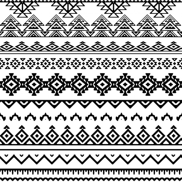 Vecteur gratuit vector seamless mono style tribal