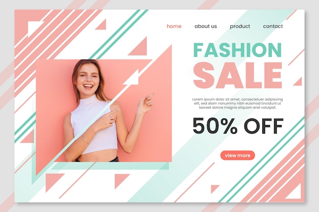 Vecteur gratuit vente de mode - landing page