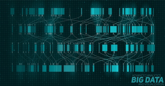 Vecteur gratuit visualisation bleue de big data.