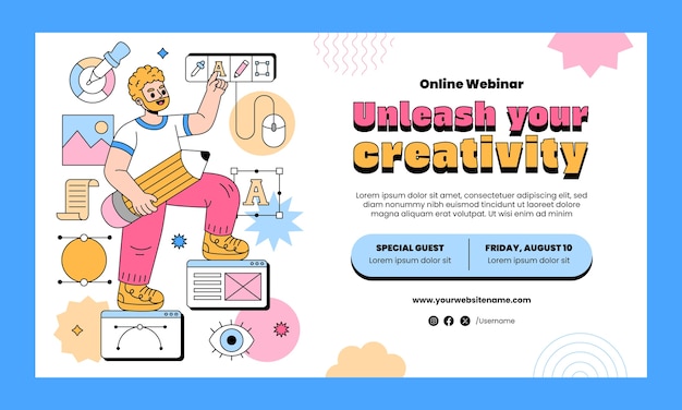 Vecteur gratuit webinaire de graphiste dessiné à la main