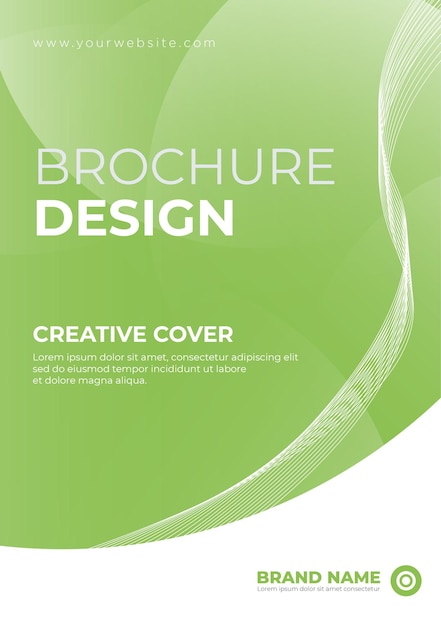 abstrait modèle de couverture de brochure A5 vert coloré