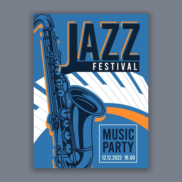 Affiche pour Jazz Creative dépliant de bannière moderne pour les concerts de musique et les festivals illustration vectorielle