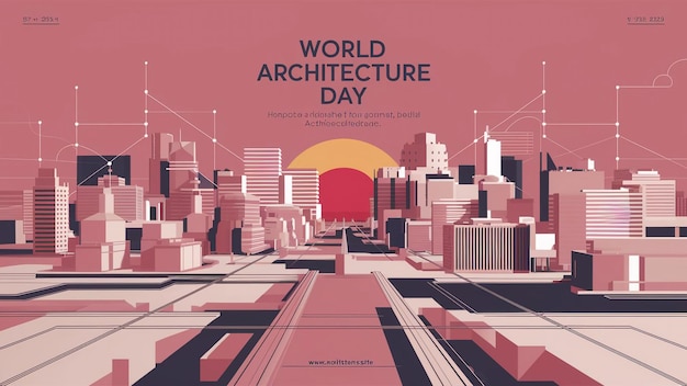 Vecteur une affiche pour la journée mondiale de l'architecture par personne