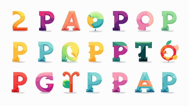 Vecteur un alphabet coloré avec les lettres q et l