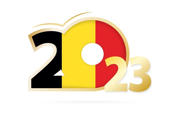 Année 2023 avec motif drapeau belge