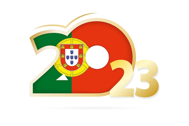 Année 2023 avec motif drapeau Portugal