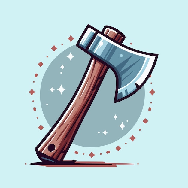 Vecteur arme à hache icon de dessin animé icon d'illustration arme objet icon concept vector premium isolé