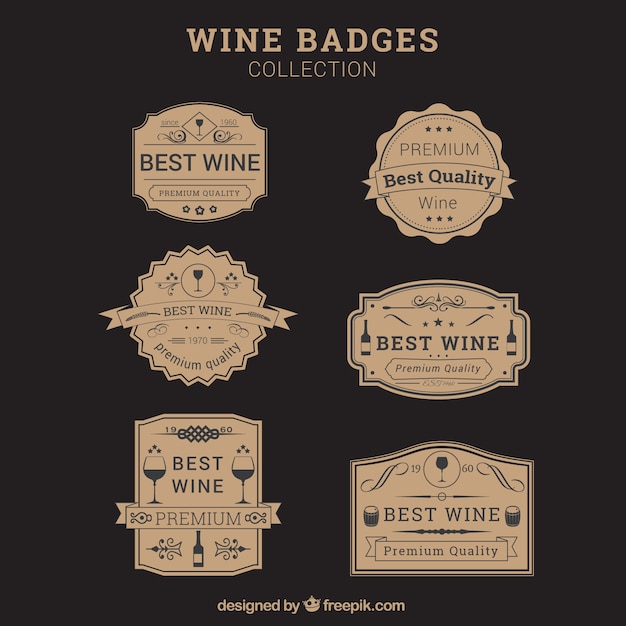 Vecteur badges vin dans la conception vintage