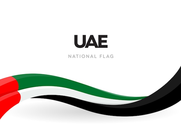 Bannière de drapeau ondulant des Émirats arabes unis. Drapeau des Emirats Arabes Unis