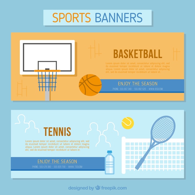 Bannières de tennis et de basket-ball