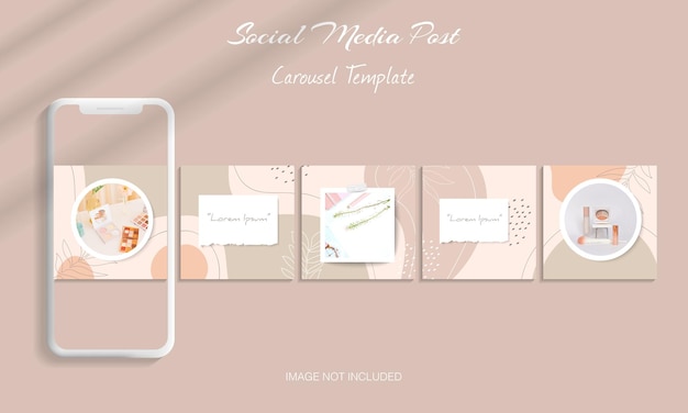 Vecteur beau modèle de publication de carrousel instagram