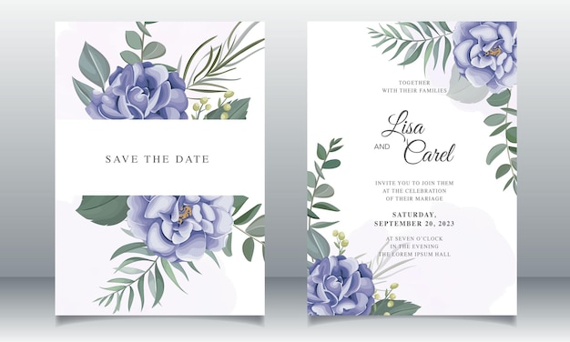 Belle invitation de mariage avec floral