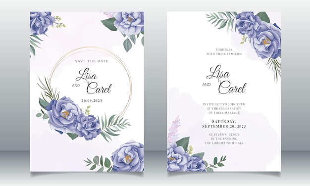 Belle invitation de mariage avec floral