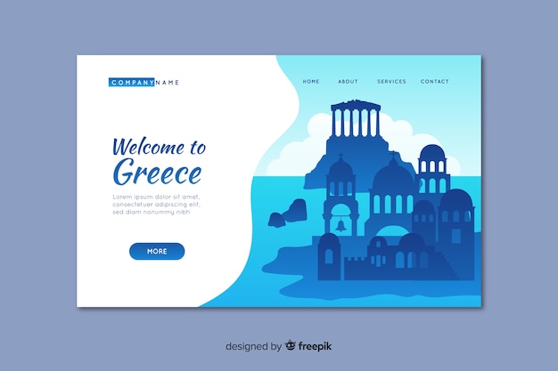 Bienvenue dans le modèle de page de destination en Grèce