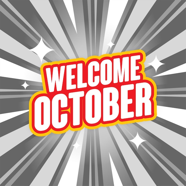 Bienvenue Mois Octobre Vecteur EPS