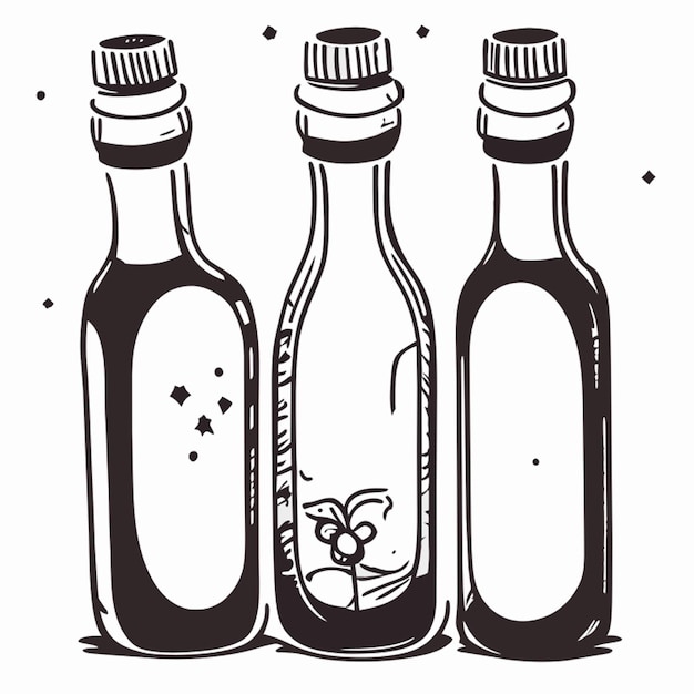 Vecteur bouteilles de soda en verre vintage illustration vectorielle dessin dessiné