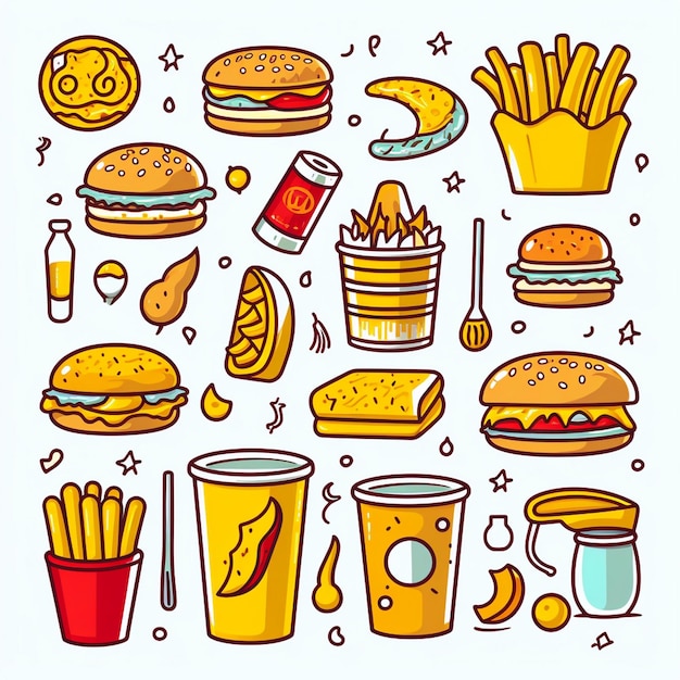 burger nourriture vecteur hamburger illustration icône restaurant pizza rapide sandwich menu boisson