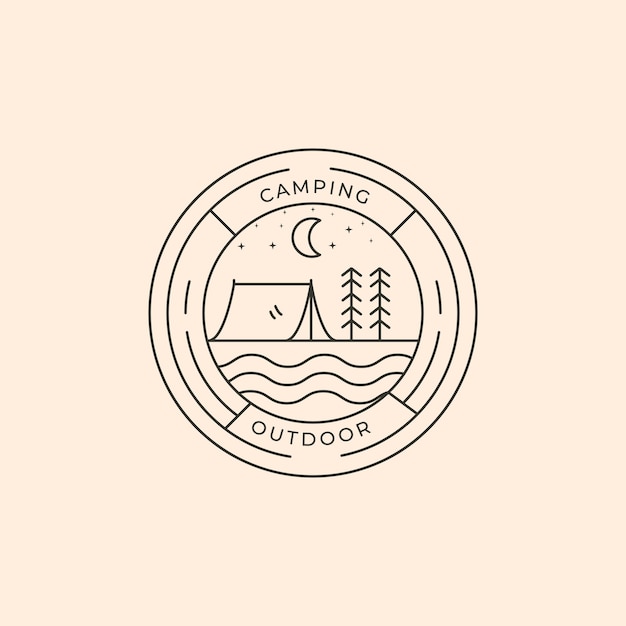 Camping aventure en plein air logo vecteur symbole illustration design