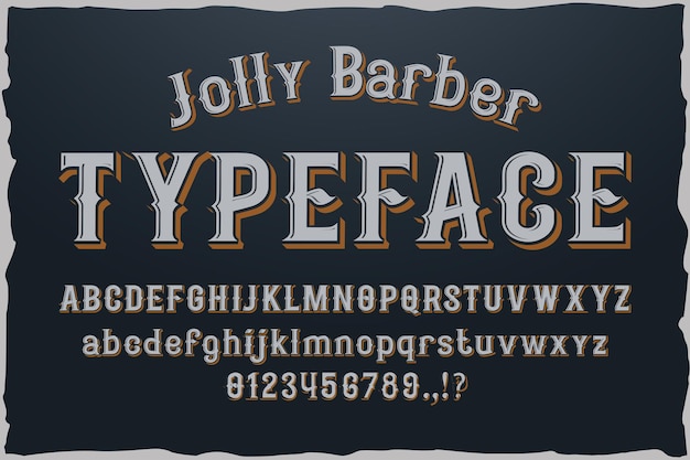 Caractère vectoriel vintage Jolly Barber pour le logo.