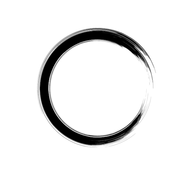 Vecteur un cercle noir avec une bordure noire et un fond blanc