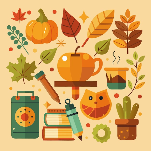 Le charme de l'automne Doodles Set d'automne