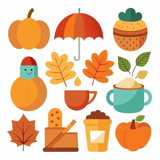 Le charme de l'automne Doodles Set d'automne