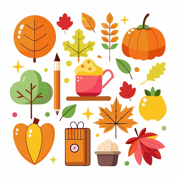 Le charme de l'automne Doodles Set d'automne