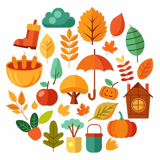 Le charme de l'automne Doodles Set d'automne