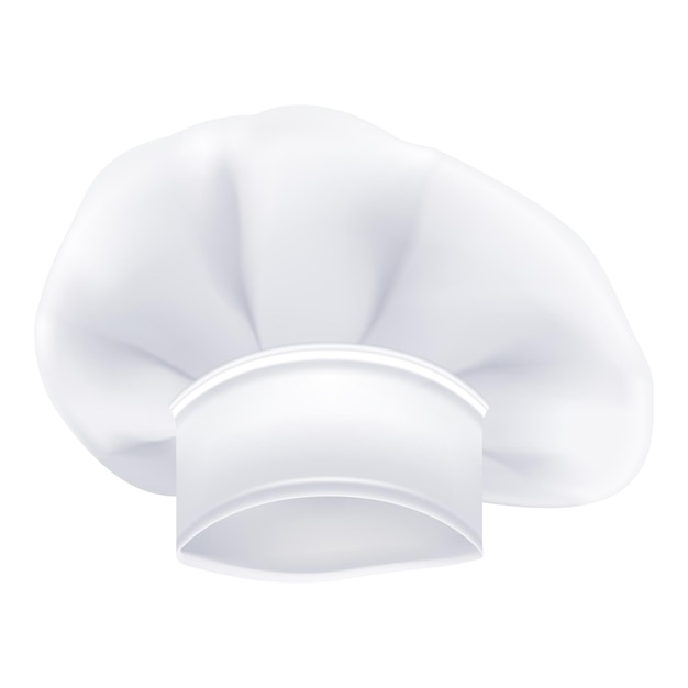 Chef blanc photoréaliste ou chapeau de cuisinier ou de boulanger isolé sur fond blanc Illustration vectorielle