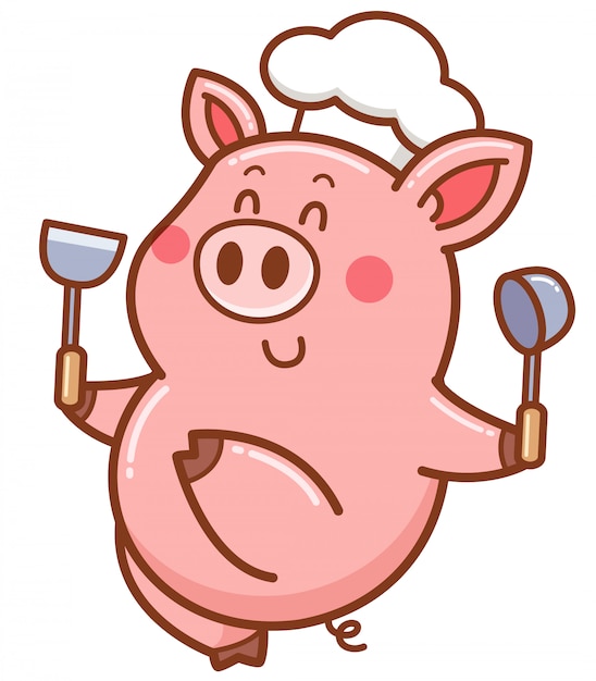 Cochon chef de bande dessinée