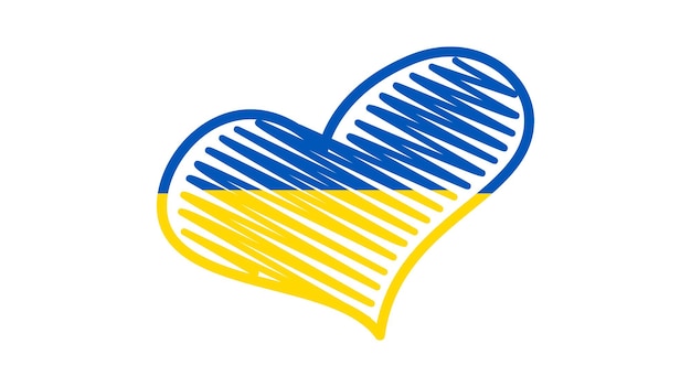 Coeur aux couleurs ukrainiennes