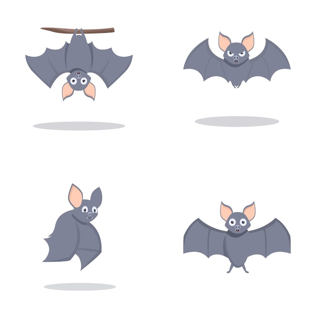 Vecteur collection de chauves-souris de dessins animés dans diverses poses