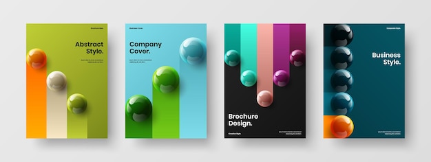 Collection de concept de brochure d'entreprise de boules 3D multicolores