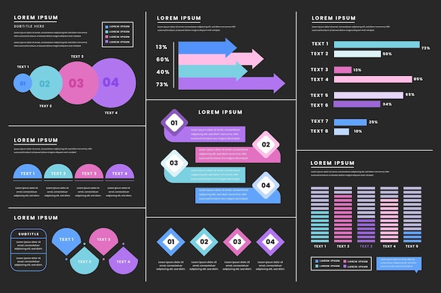 Collection d'éléments infographiques plats