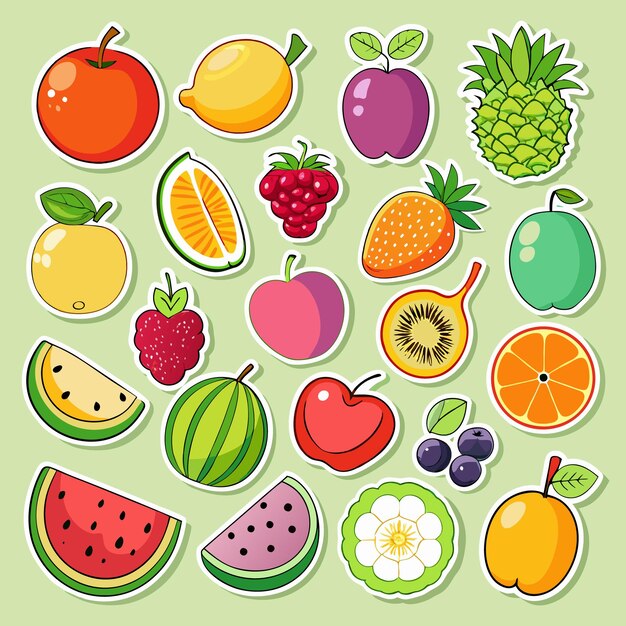 Vecteur collection d'illustrations de fruits colorés des images de fruits uniques pour la conception