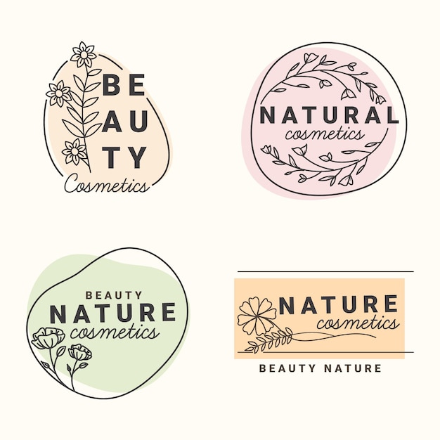 Collection de logo de cosmétiques nature