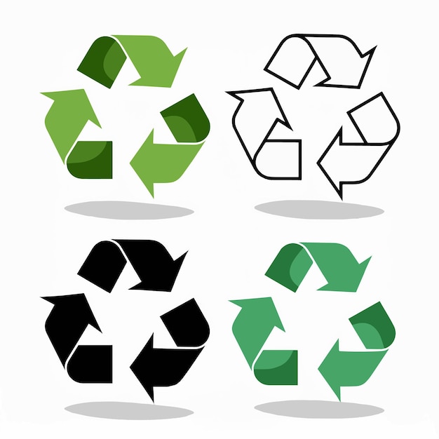 Vecteur une collection de logos de recyclage et de recycle