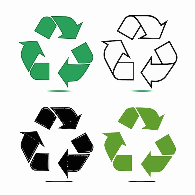 Vecteur une collection de logos de recyclage, y compris recyclable recycle et recycle