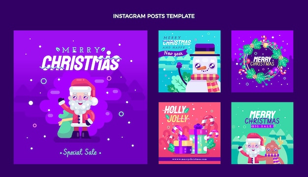 Collection de messages instagram de noël plat