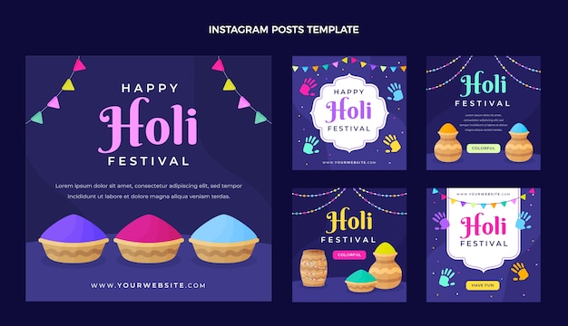 Collection posst instagram holi plat