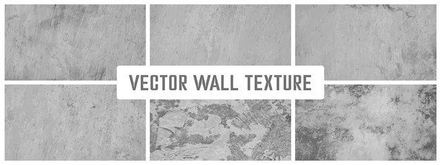 Collection de vecteurs de textures de ciment grunge Illustration vectorielle de fond de mur en béton