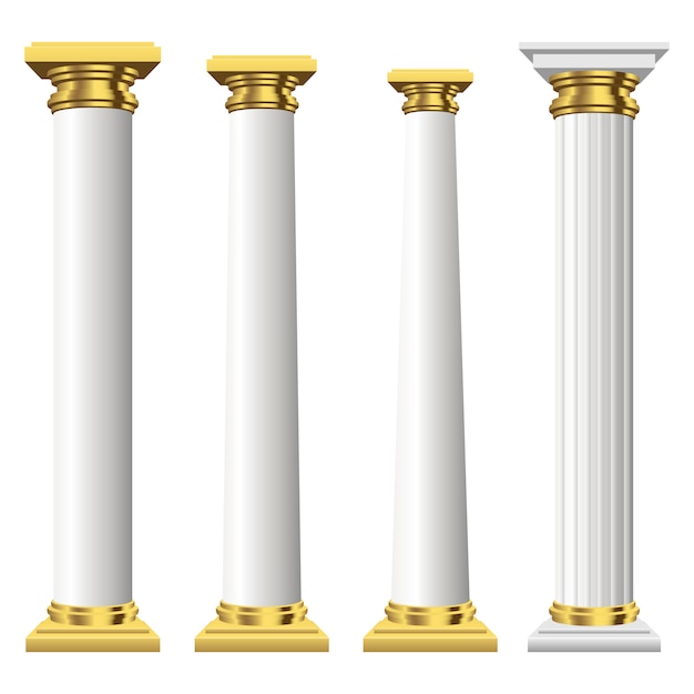 Vecteur colonnes antiques isolées