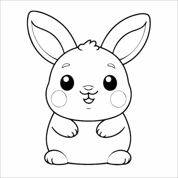 Vecteur coloriage lapin dessin pour les tout-petits