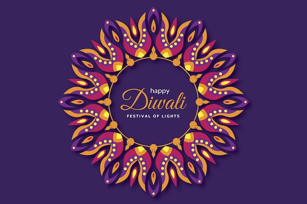 Concept de Diwali au design plat