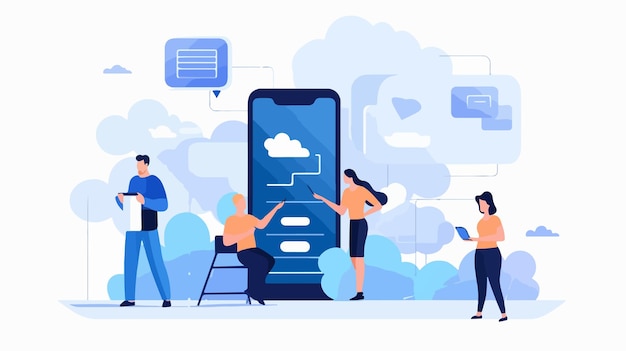 Vecteur le concept innovant de développement d'applications mobiles natives de react