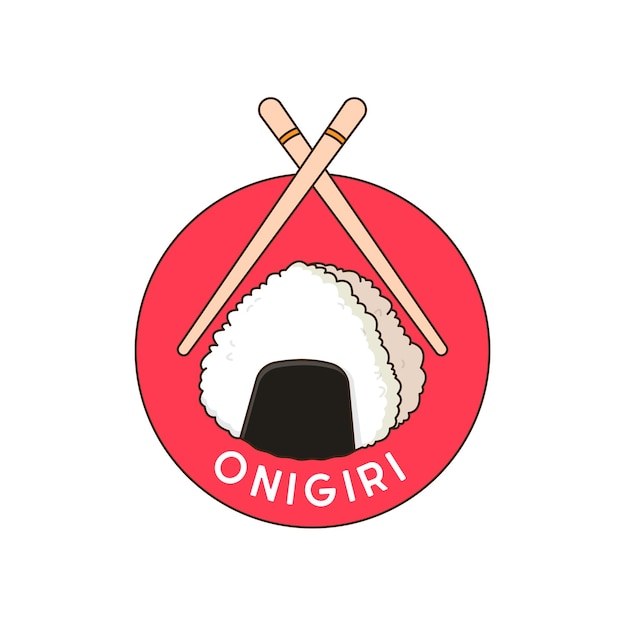 Concept d'insigne de logo de boutique Onigiri