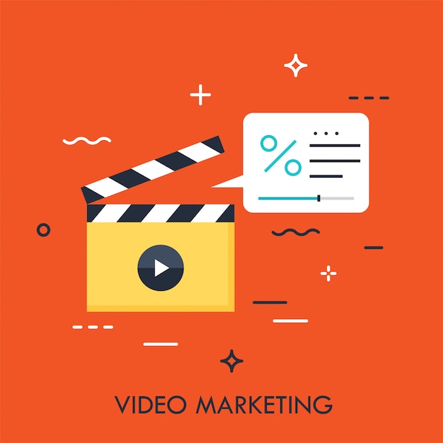 Vecteur concept de marketing vidéo