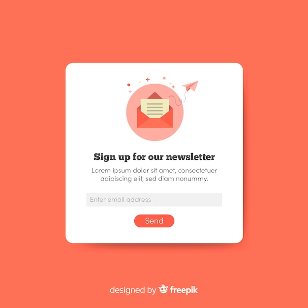 Concept de newsletter Popup banner