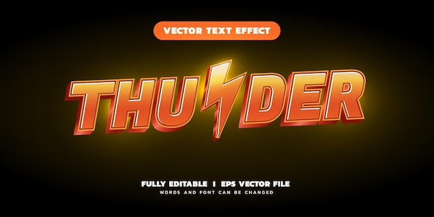 Conception d'effet de texte vectoriel modifiable Thunder