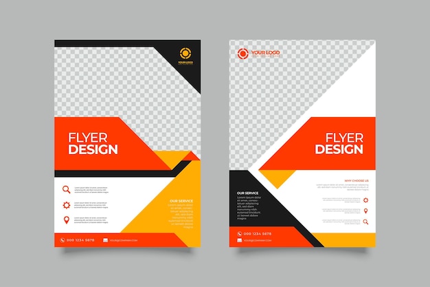 Conception de flyer moderne orange pour les entreprises